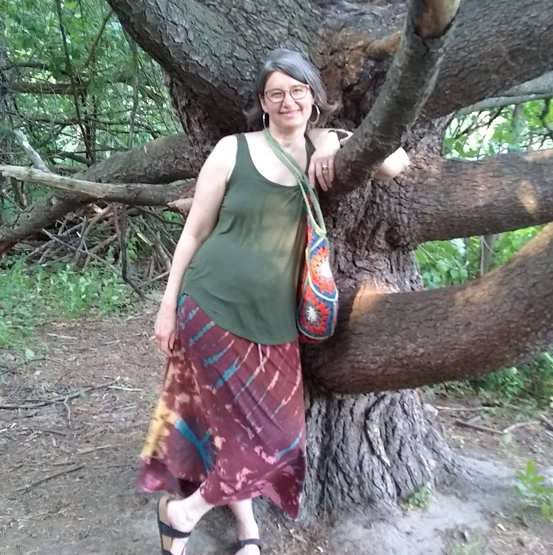 Jennifer Malisauskas with the Tree Spirit